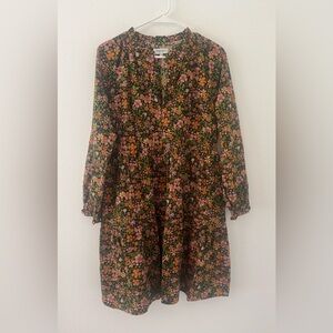 Olivia James Waverly Mini Shift Dress Wildflower Black Boho Cottage Size Medium